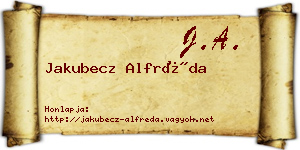 Jakubecz Alfréda névjegykártya